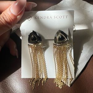 New Kendra Scott Arden Gold Convertible Statement Tassel Earrings